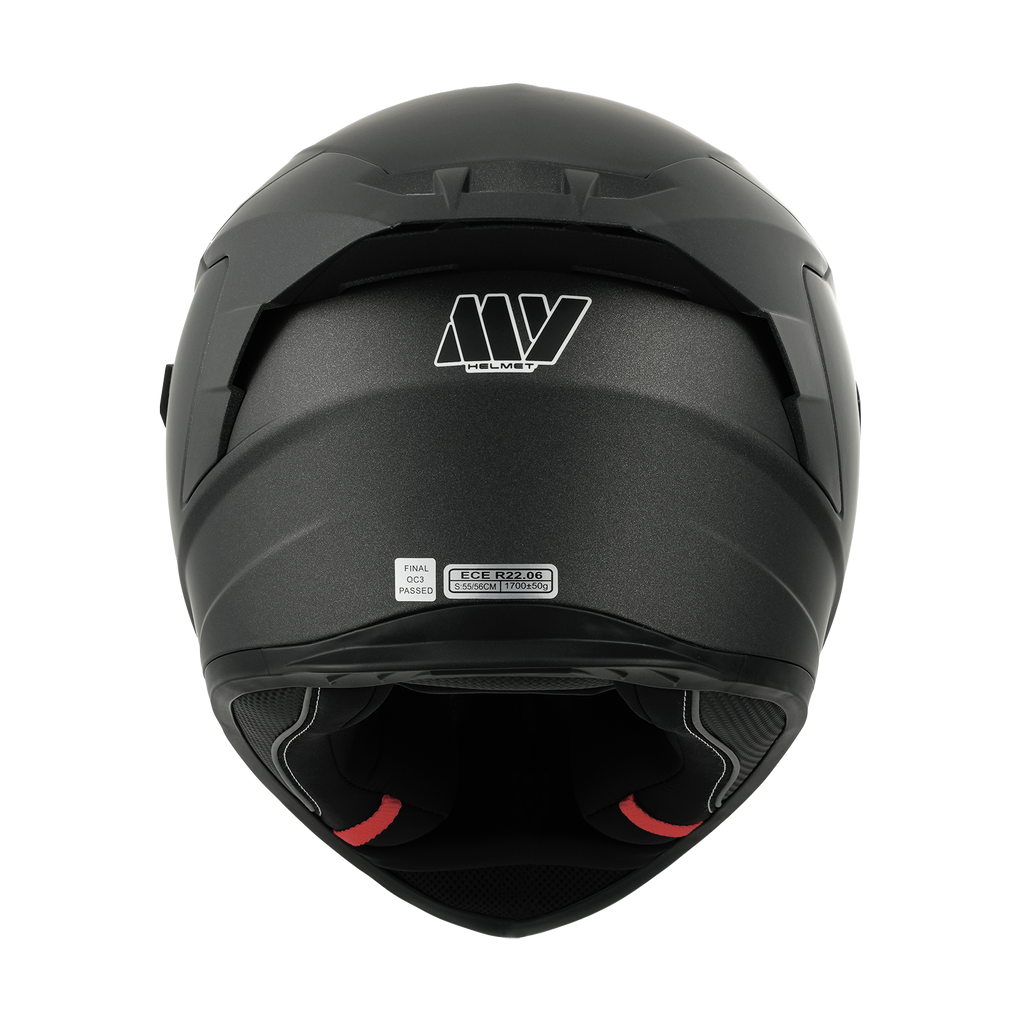 MY Casque intégral de moto, casque intégral, casque de cyclomoteur avec écran solaire pour hommes et femmes, homologation ECE 22.06, modèle MY-936, titane mat XXL