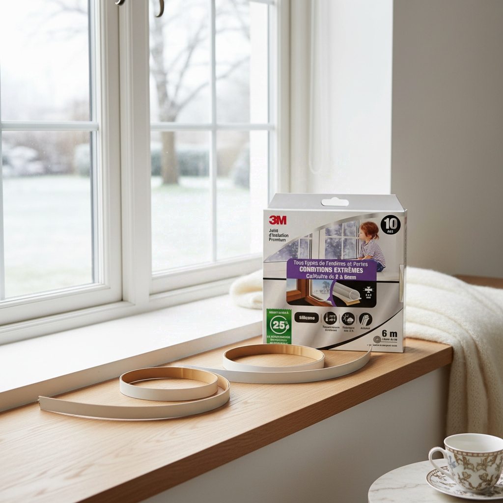 3M™ Premium Bande d'étanchéité en silicone transparente pour portes et fenêtres en très mauvais état 6 m