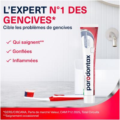 parodontax dentifrice Soin Blancheur Lot de 6 x 75 ml