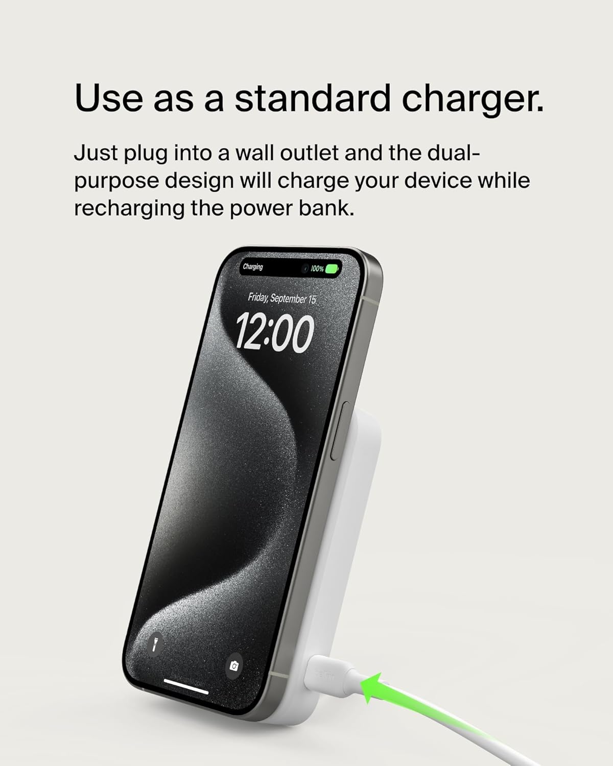 Belkin Batterie externe magnétique BoostCharge Pro, compatible Qi2, 8K, blanc