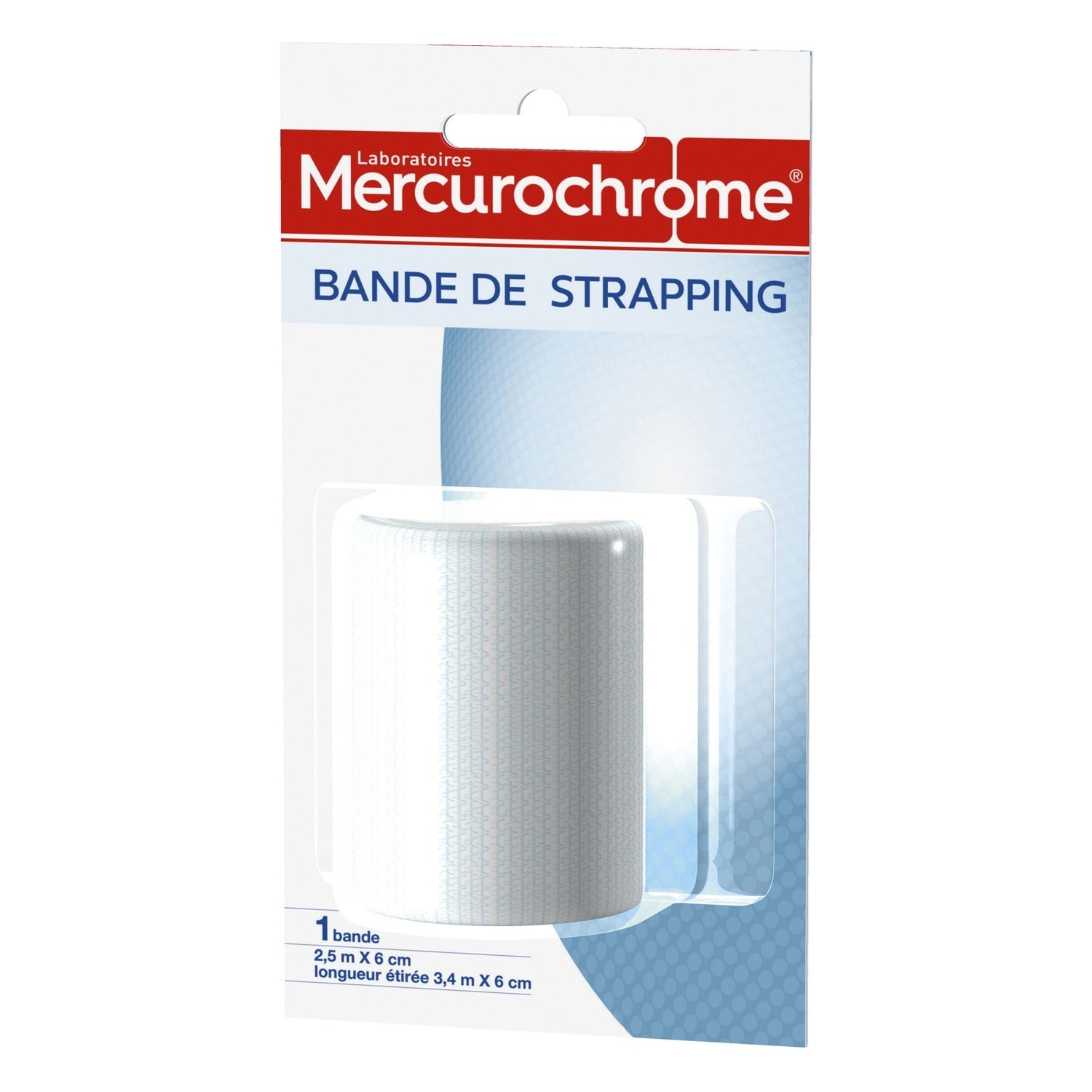 MERCUROCHROME Bande de maintien, Support articulaire flexible, 6 cm de large, 2,5 m