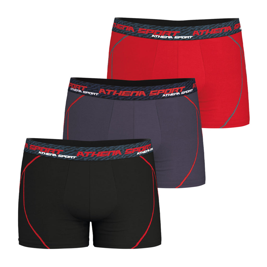 ATHENA Training Dry Boxers Lot de 3, Noir