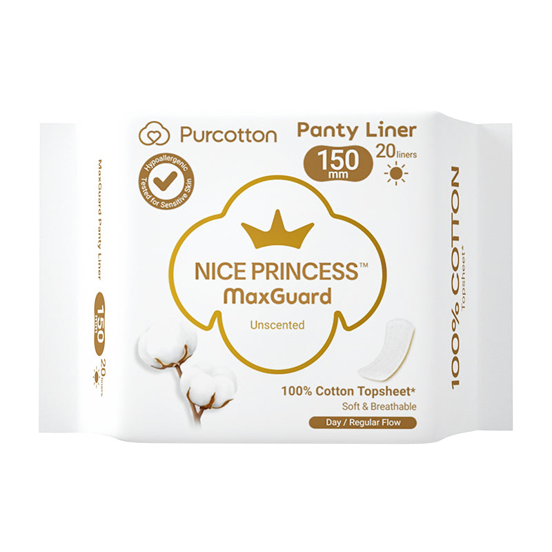 PURCOTTON NICE PRINCESS Protège-slips MaxGuard 150 mm 20 Pièces