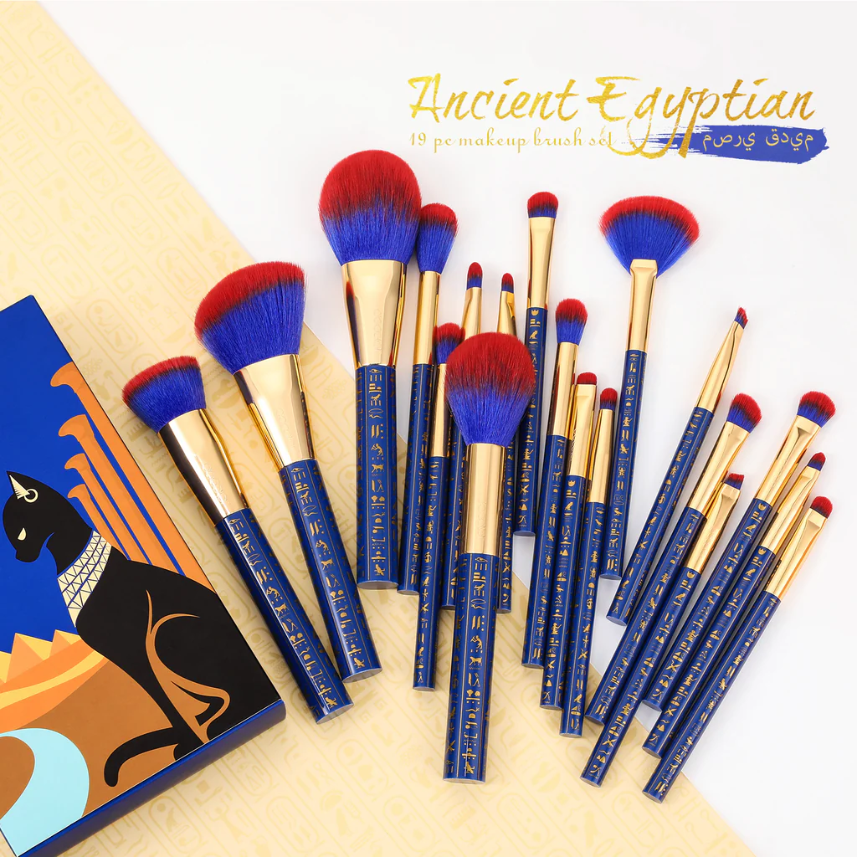 DOCOLOR Kit de 19 pinceaux de maquillage - Thème Égypte