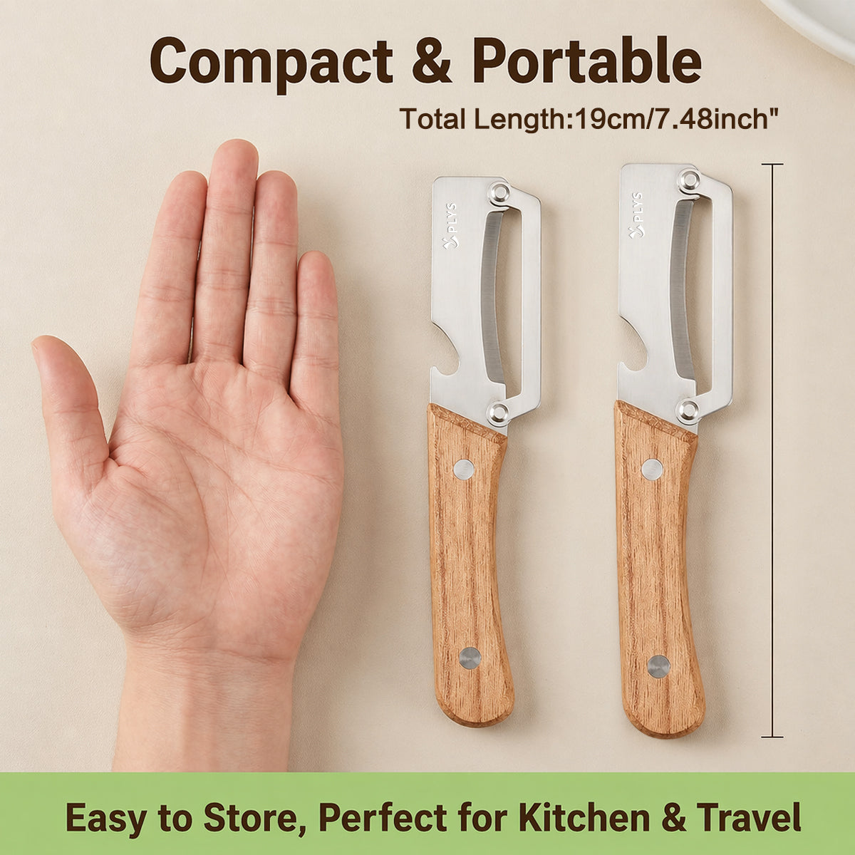 PLYS Couteau d’office multifonction, ensemble 2 pièces, éplucheur polyvalent pour fruits et légumes, pour la cuisine
