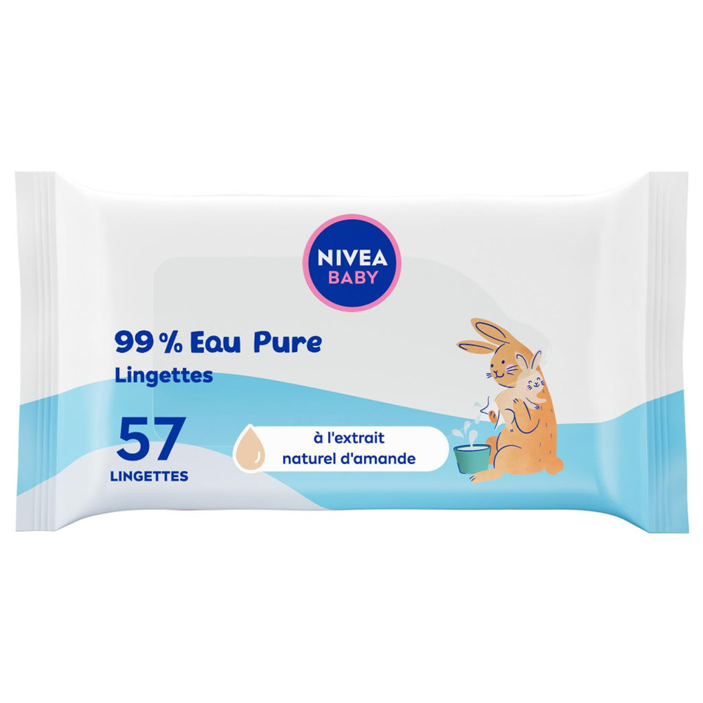 NIVEA BABY Lingettes corps & visage 99 % eau pure - 57 pièces