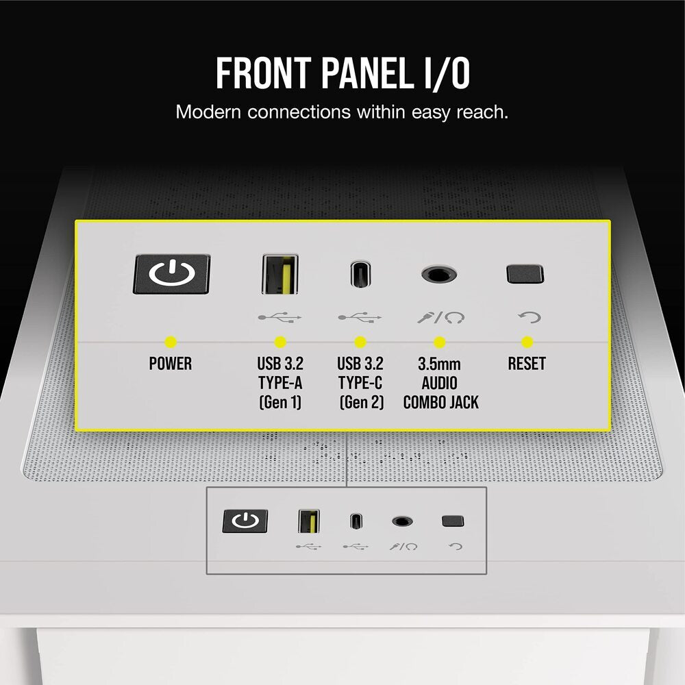 Boîtier PC Corsair iCUE 4000D RGB Moyen Tour - Blanc