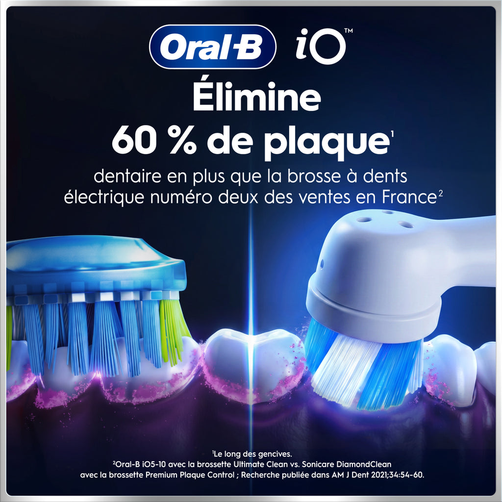 Oral-B iO 6 Brosse à dents électrique Lot de 2 Rose et blanc 2 têtes de brosse