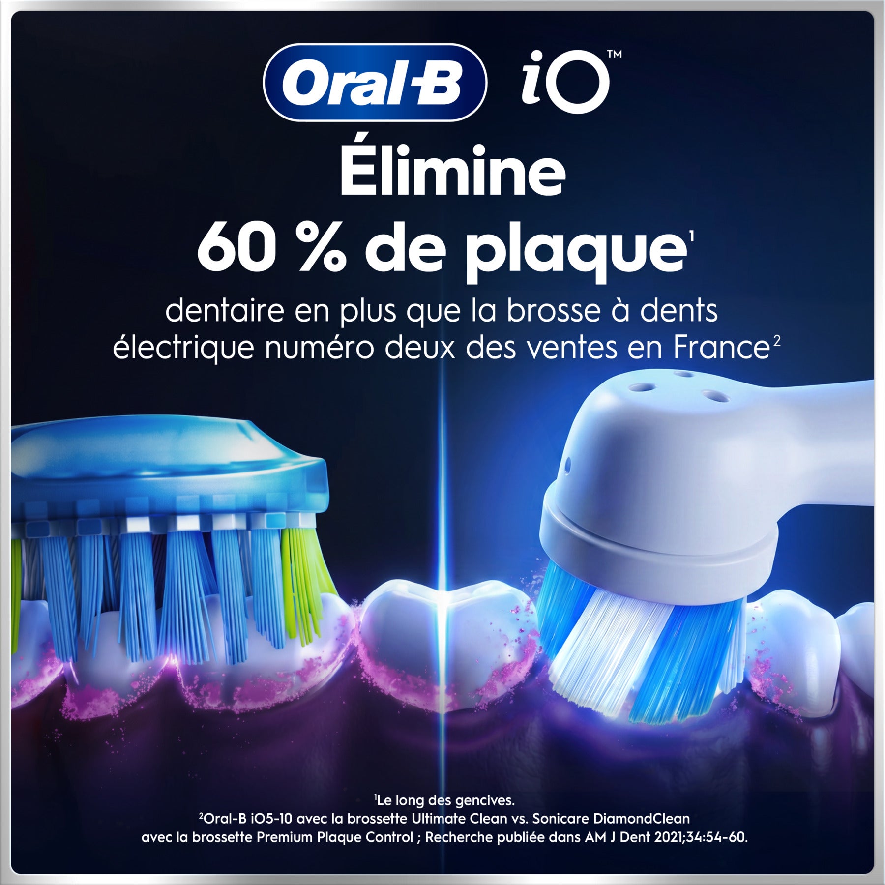 Oral-B iO 6 Brosse à dents électrique Lot de 2 Rose et blanc 2 têtes de brosse