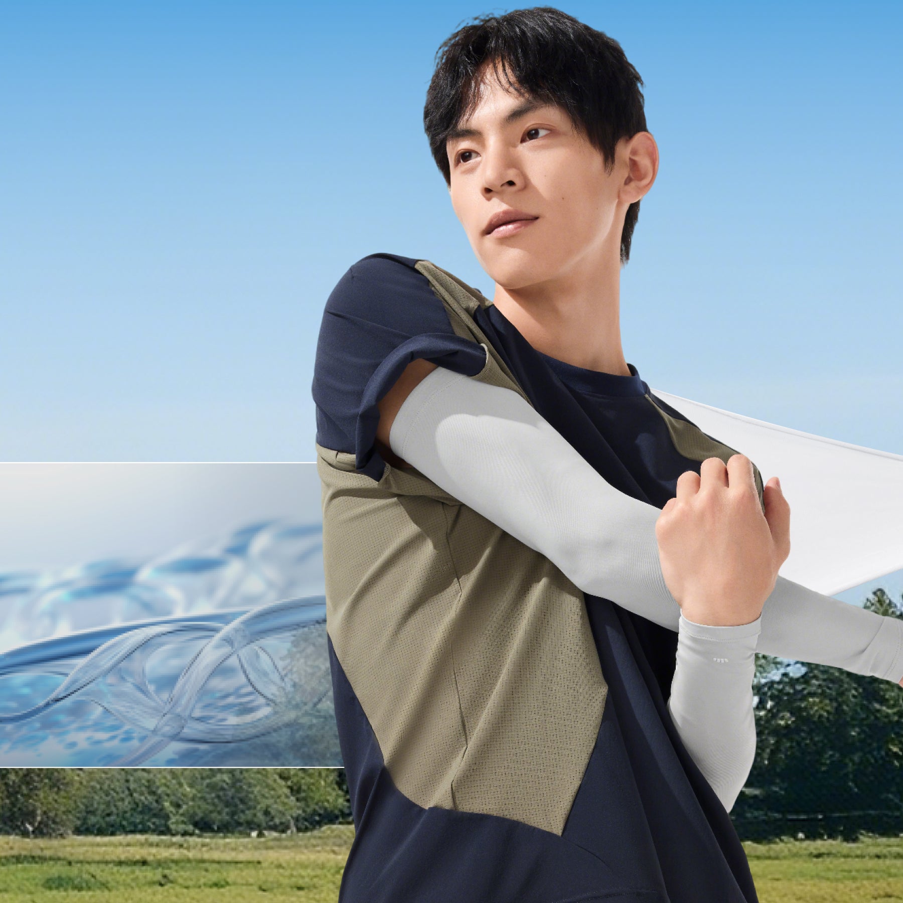 Beneunder Manches de protection solaire rafraîchissantes pour homme été AL375 Cyclisme sports de plein air trajet - Blanc doux - XL
