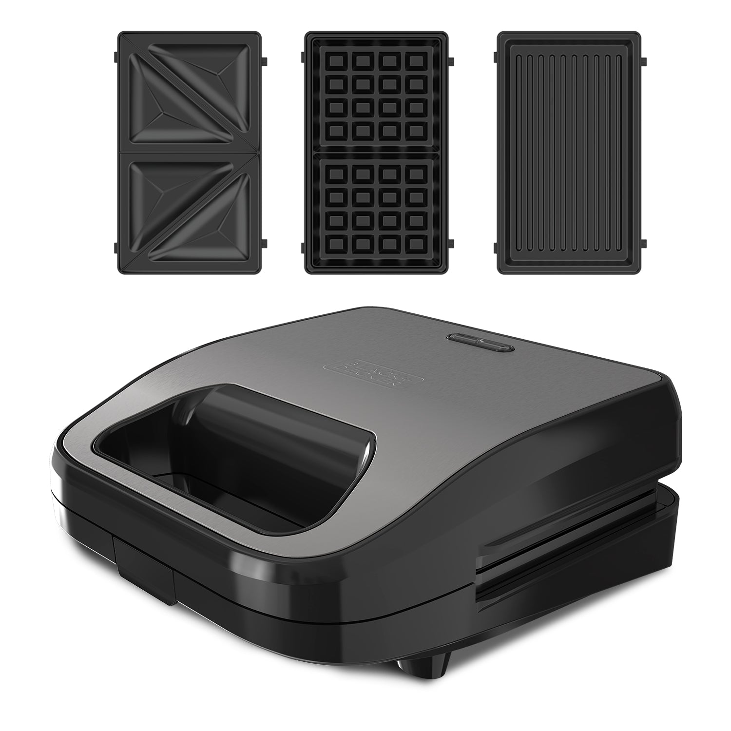 BLACK+DECKER Appareil 3-en-1 pour sandwichs, gril et gaufres 750 W