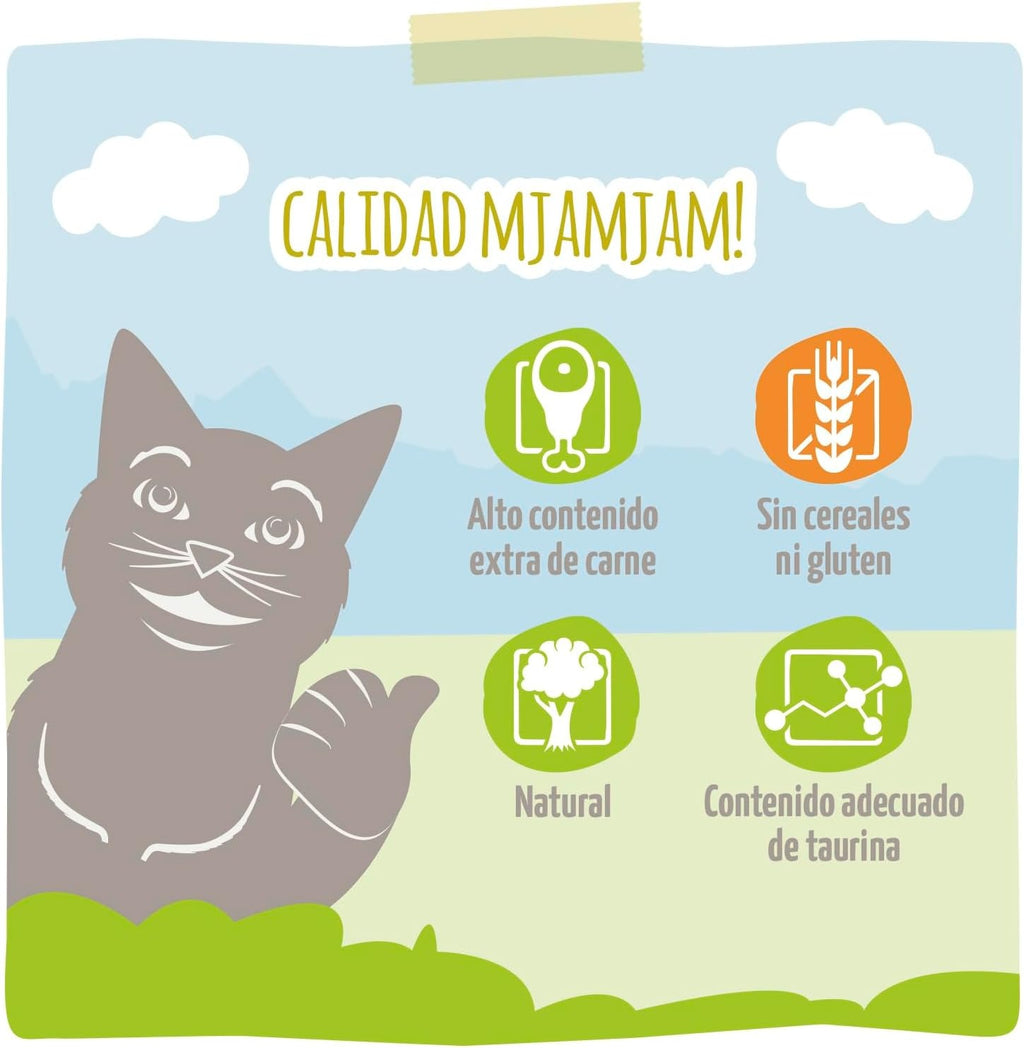 [Peut être servi frais pour l'été] MjAMJAM Duo Quetschie Nourriture humide pour chat canard dinde citrouille - 300 g x 6