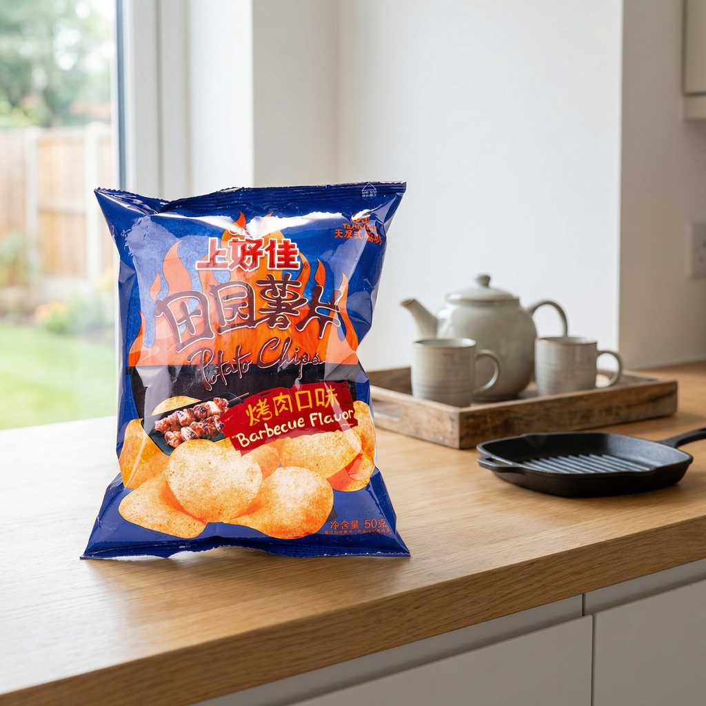 Oishi Chips de Pommes de Terre - Saveur Barbecue 50 g