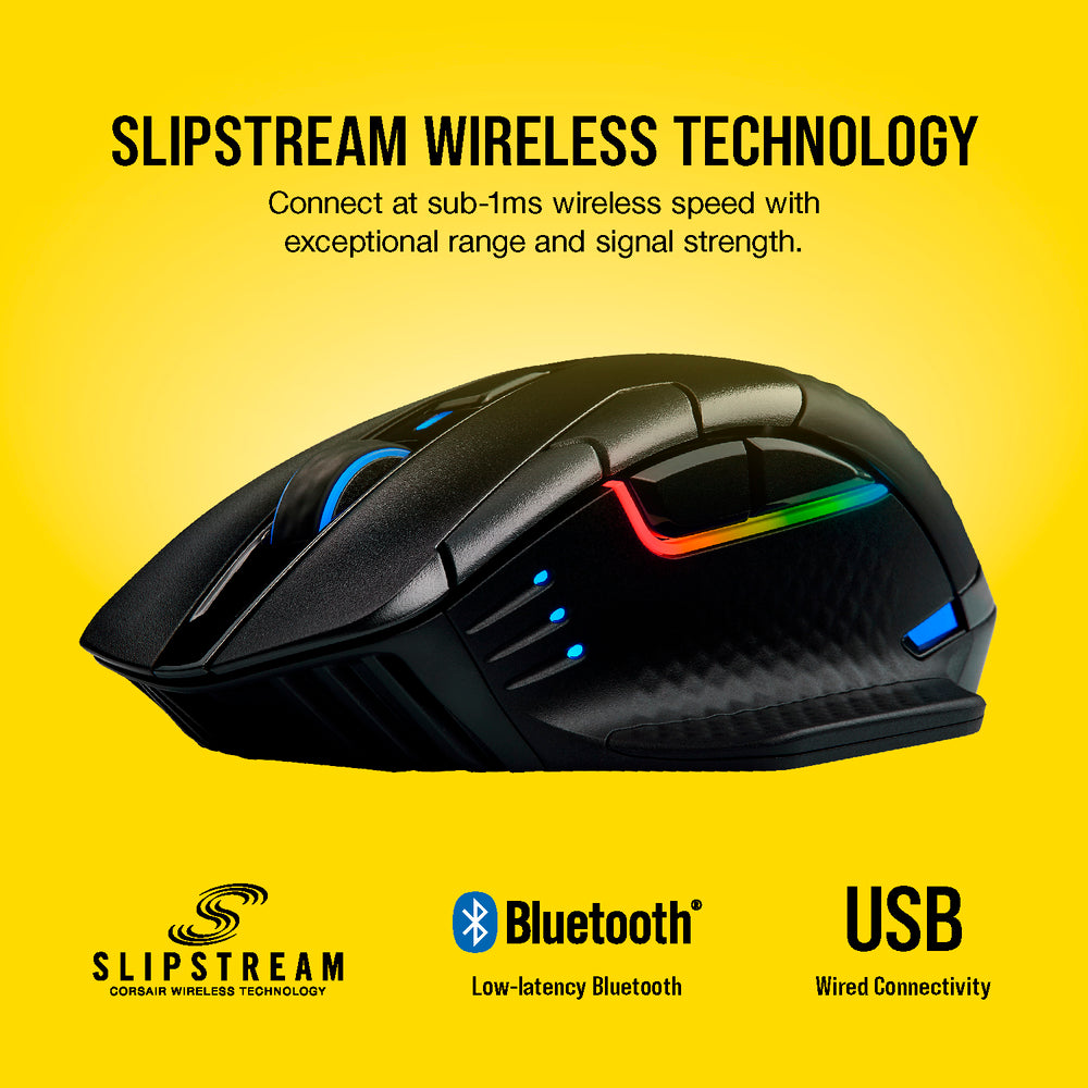 CORSAIR Dark Core RGB PRO Souris de Jeu sans Fil - 18000 DPI 8 boutons - noir