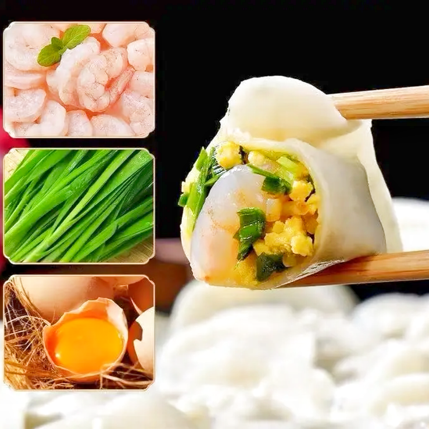 FRESHASIA Raviolis porc, crevettes, ciboulette et œuf 400 g