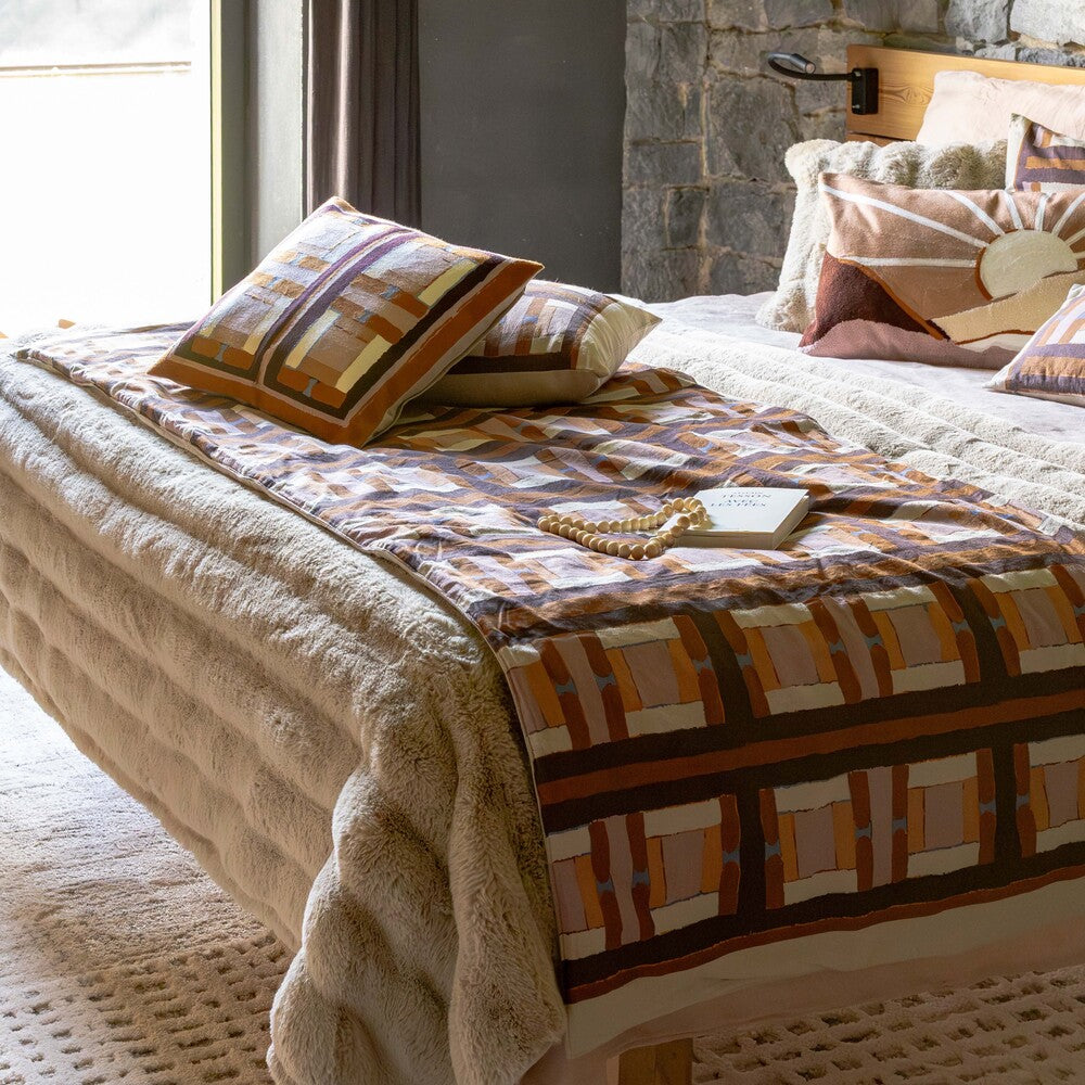 Housse de coussin imprimee taho cuivre