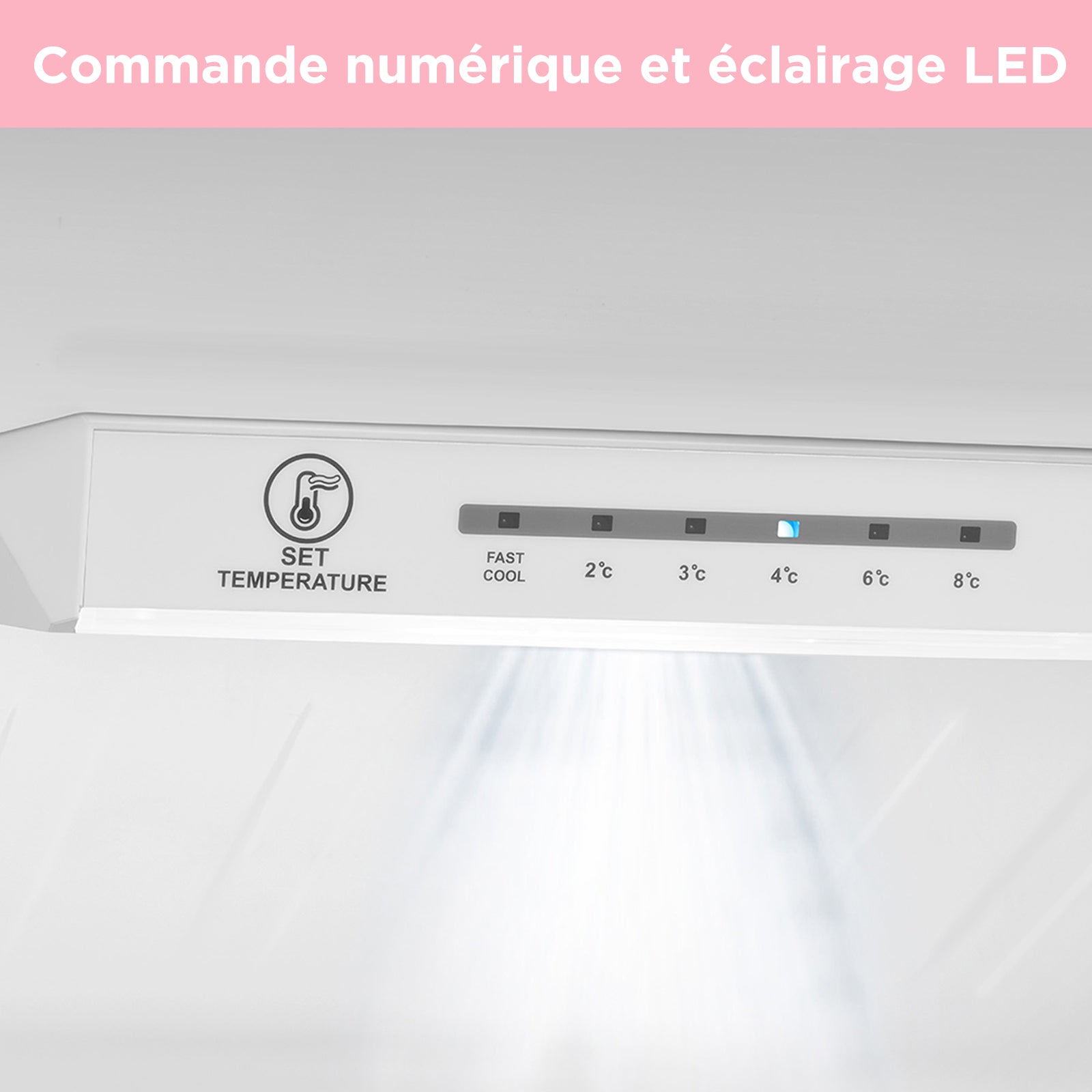 Combiné réfrigérateur/congélateur Comfee by Midea 188 cm classe E NoFrost, éclairage LED, 224 L réfrigération + 86 L congélation, fonction Super Réfrigération RCB310WH2EU(E)