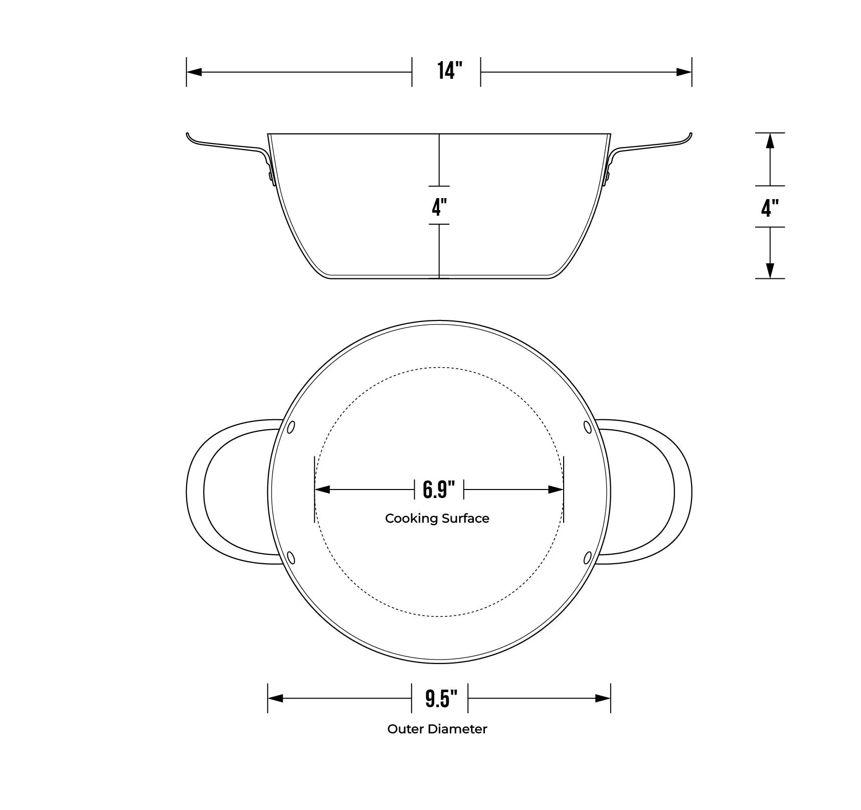 de Buyer Sauteuse paysanne en acier Mineral B Element à deux anses - 28 cm