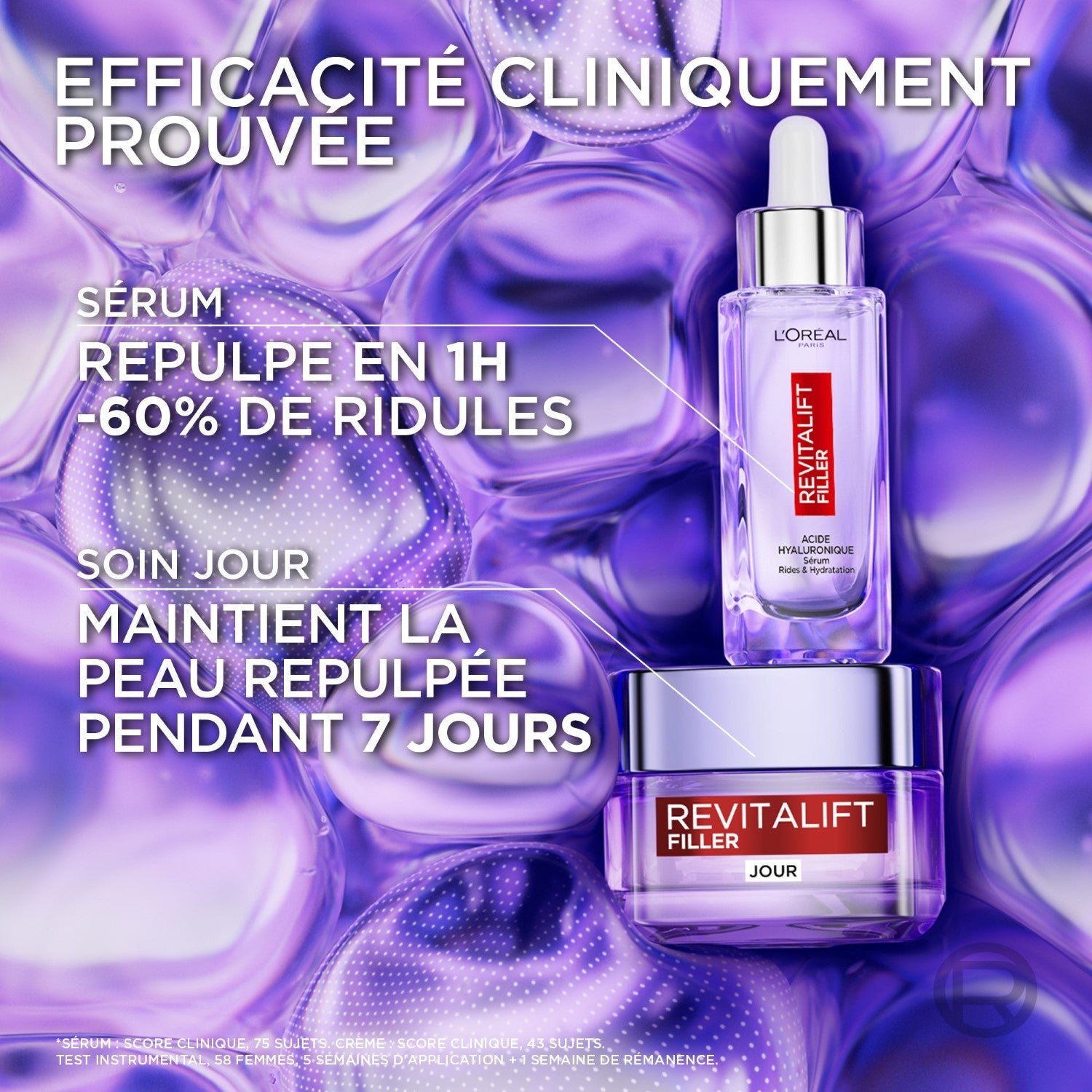 L'Oréal Paris Revitalift Filler Coffret Routine Anti-Âge, Sérum Repulpant à l'Acide Hyaluronique 30 ml + Soin de Jour Volumateur 50 ml