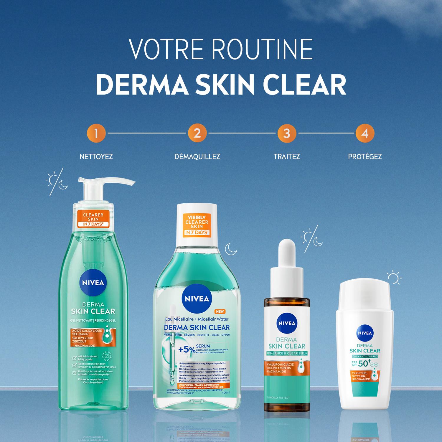 NIVEA Derma Skin Clear Fluide Hydratant SPF50+ - 40 ml