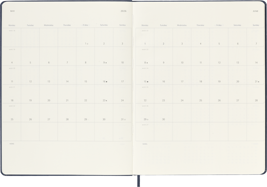 MOLESKINE Agenda semainier 12 mois XL rigide