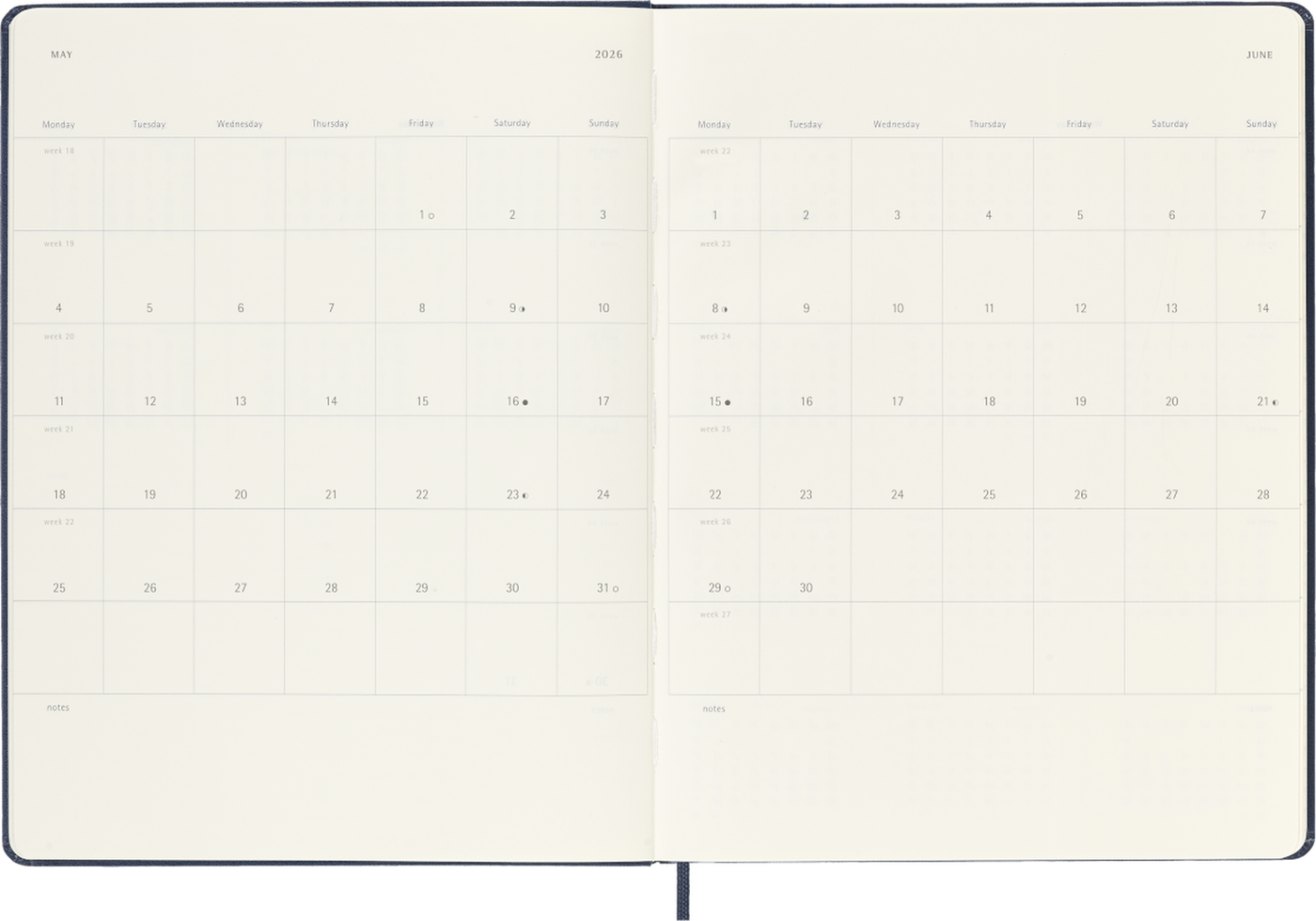 MOLESKINE Agenda semainier 12 mois XL rigide