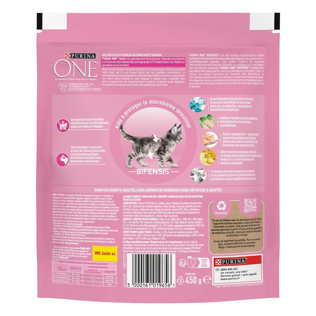 Purina One Bifensis Aliment pour chaton au poulet - 450 g