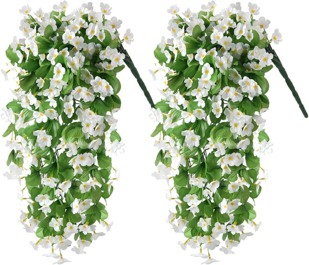 2 Pièces 30,7 in / 78 cm Plantes Artificielles Faux Fleurs Suspendues pour Décoration Extérieure Printemps Été