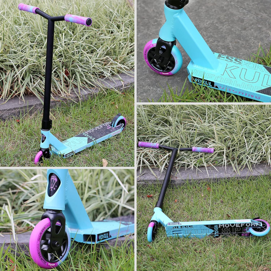 VOKUL K1 Pro Trottinette freestyle pour enfants à partir de 8 ans, adolescents et adultes - Violet/Bleu
