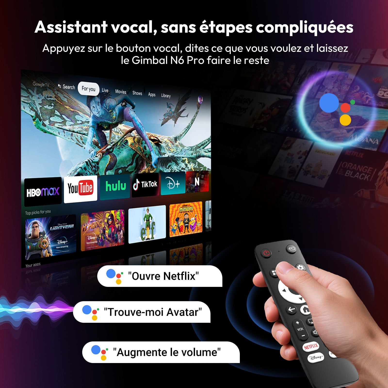 XGODY N6 Pro Projecteur portable, Compatible 4K, 1080p natif et 700 ANSI, WhaleOS3.0, Applications Netflix officielles, Wi-Fi 6, Mise au point automatique + Correction trapézoïdale