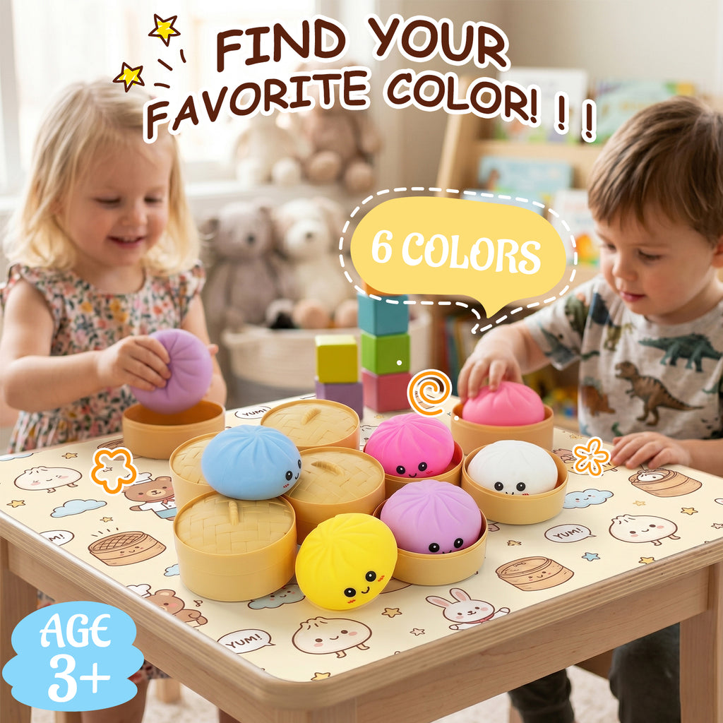 Brioches vapeur aux visages colorés