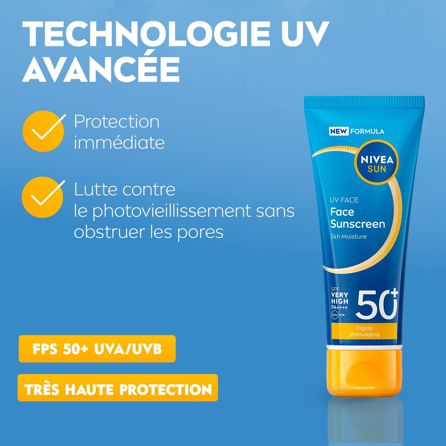 NIVEA SUN Crème solaire visage hydratante SPF 50 - 40 ml