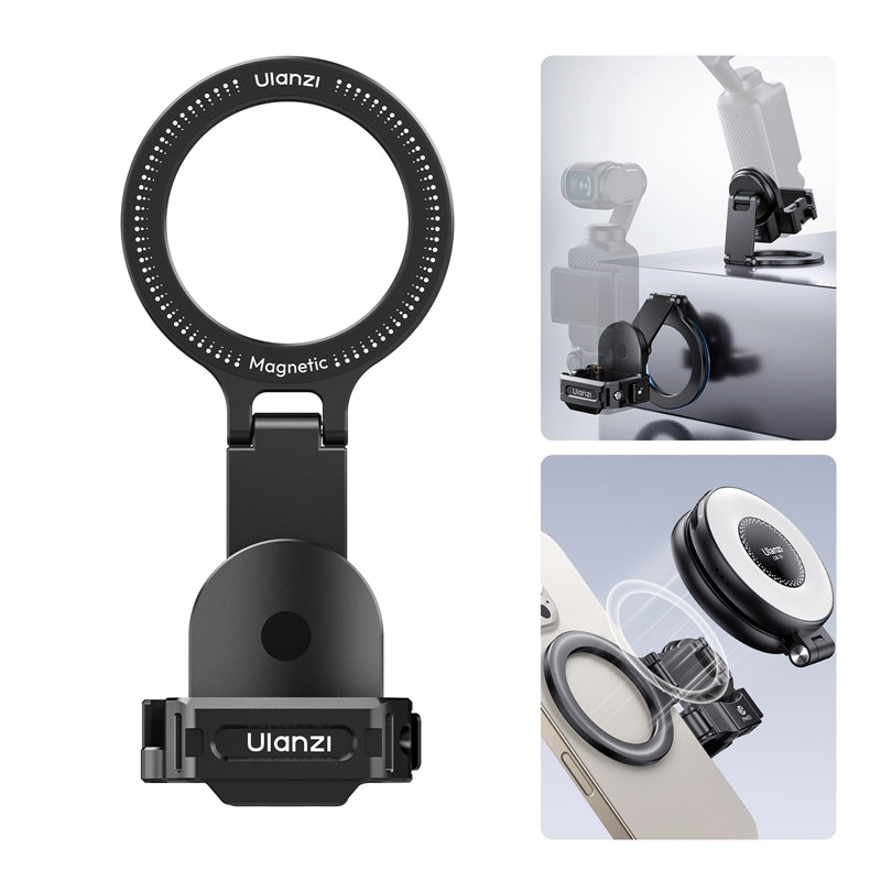 Ulanzi PM01 Support d'extension magnétique pour DJI Osmo Pocket 3, adaptateur d'extension en aluminium compatible avec DJI Osmo Pocket 3, interface pour caméra d'action, accessoires rapides pour Pocket 3