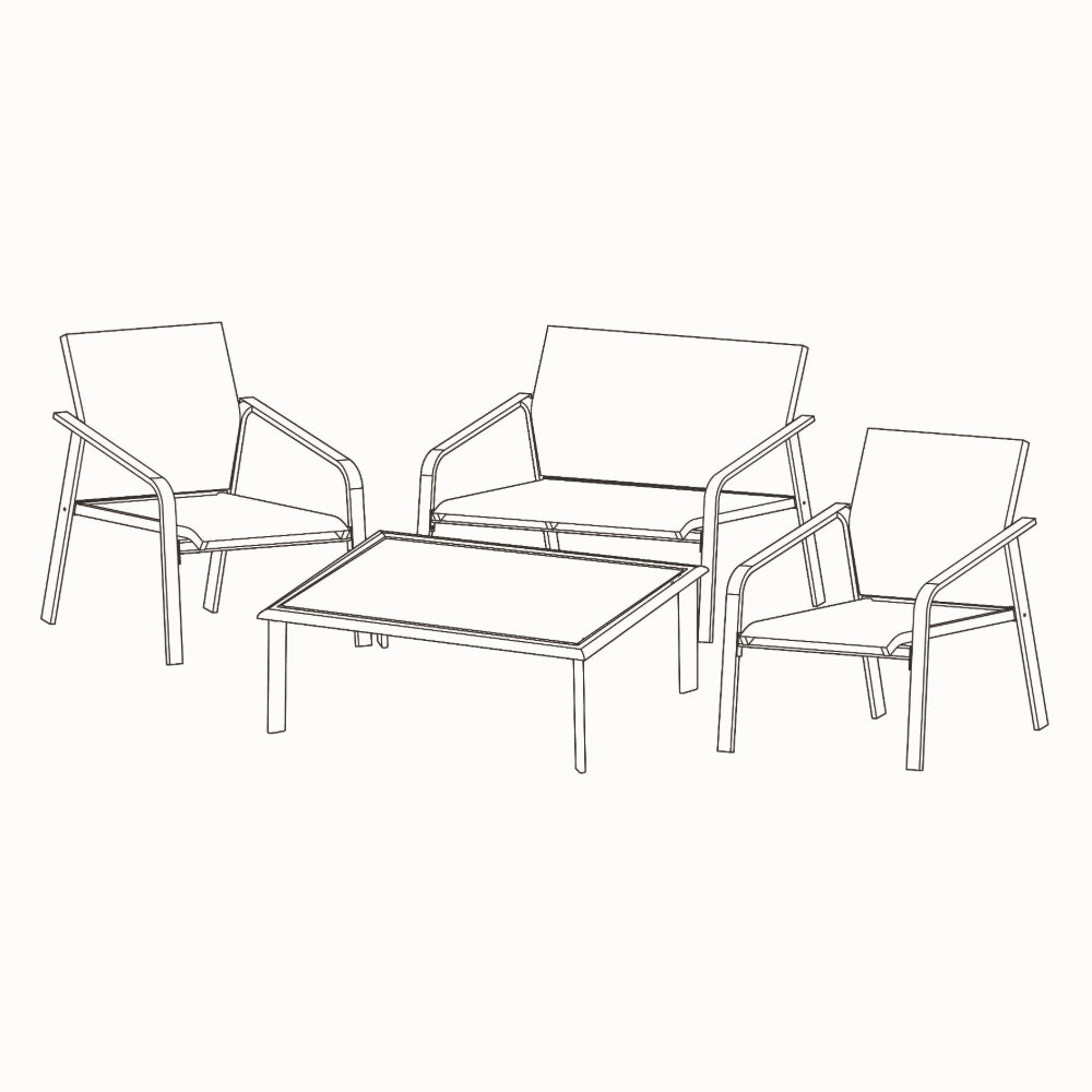 HOME DECO FACTORY Salon de jardin Naxos gris M2