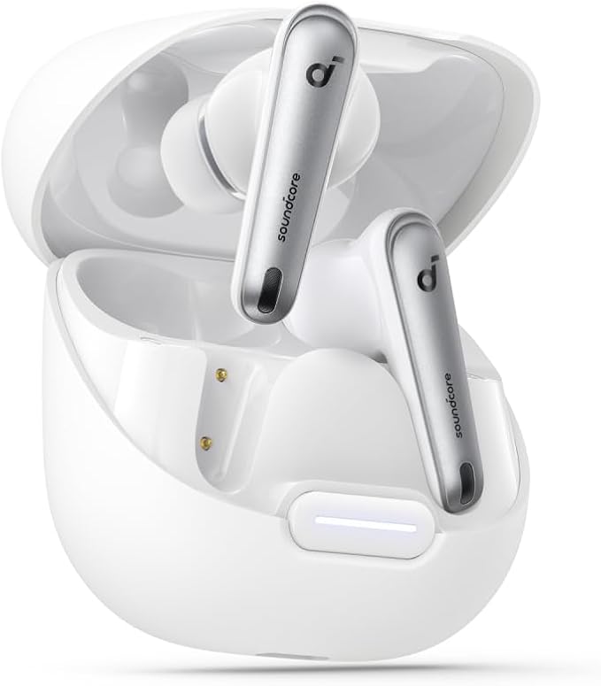 Soundcore Liberty 4 NC, écouteurs à réduction de bruit adaptative 98,5 %, son Hi-Res, 50 H d'autonomie, charge sans fil, Bluetooth 5.3