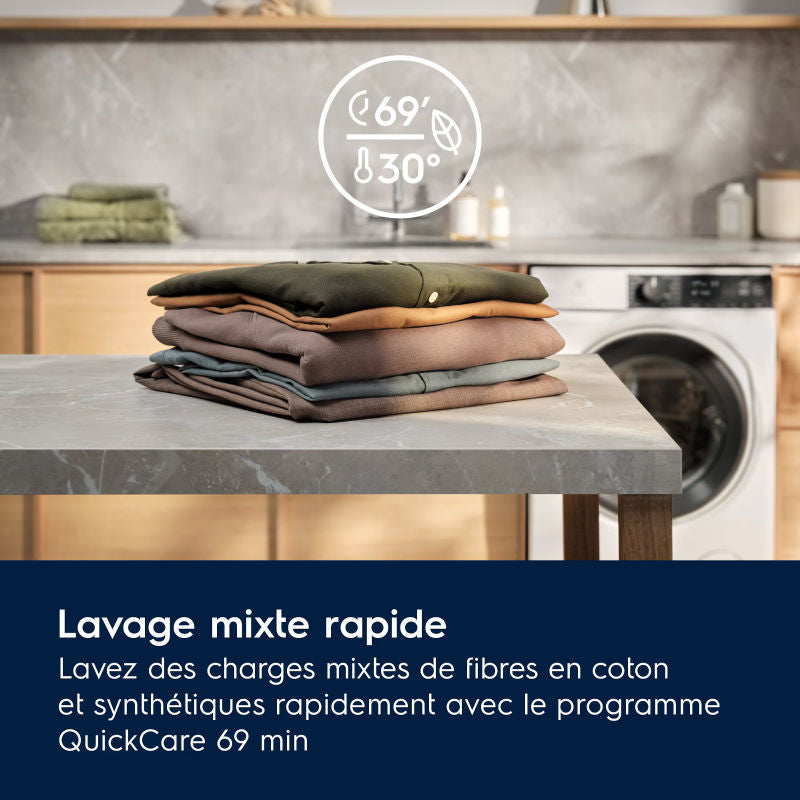 Electrolux EW7FI259160V Lave-linge frontal connecté avec SteamCare et SmartSelect, 1600 tr/min - 9 kg