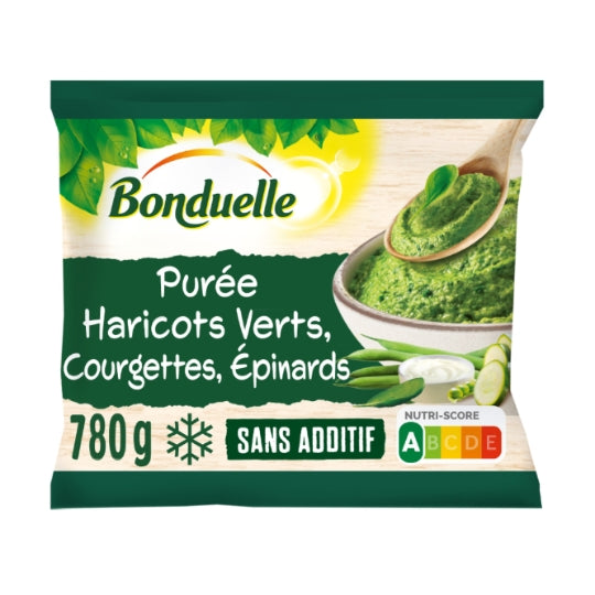 Bonduelle Purée Haricots Verts Courgette et Épinards 780 g