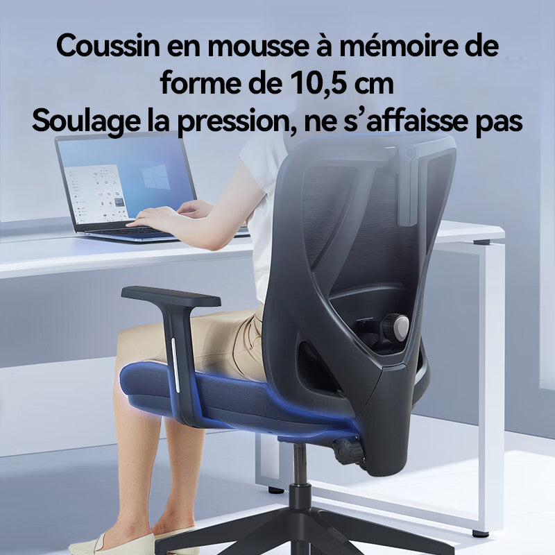 ochama x J.ZAO Z5 Soft Chaise ergonomique réglable 105°-140° avec support lombaire 4D, appuie-tête confortable et tissu en maille respirant