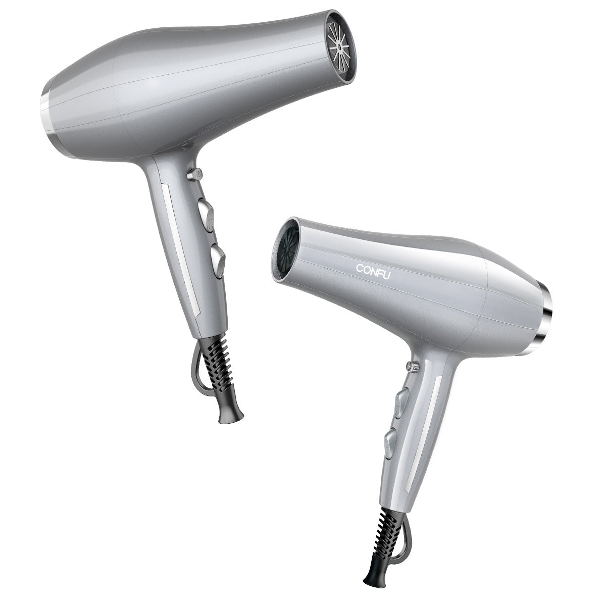CONFU 8955 Sèche-cheveux haute vitesse 21 000 tr/min, réglage du mode à 7 vitesses, puissance 2 300 W - Argent