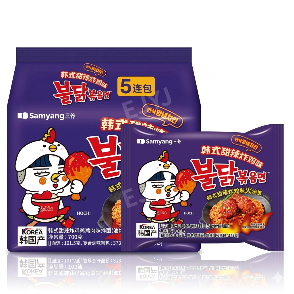 Samyang Buldak ramen saveur poulet frit sucré et épicé - 5 x 140 g