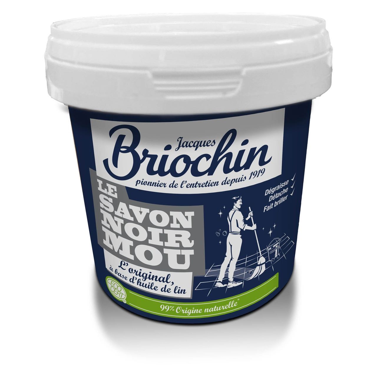 BRIOCHIN Savon noir mou nettoyant multi-usages à l'huile de lin Édition Collector 600 g