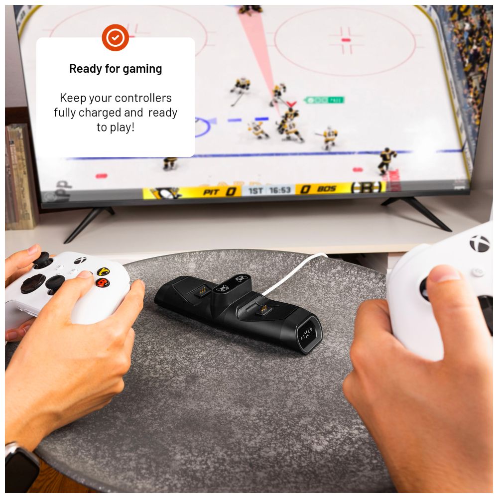 FIXED Double station de charge de manettes sans fil pour Xbox Series S, X et One, noir