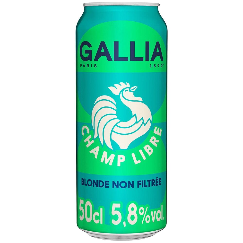 Gallia Champ Libre Bière 5,8 % vol. Canette 50 cl