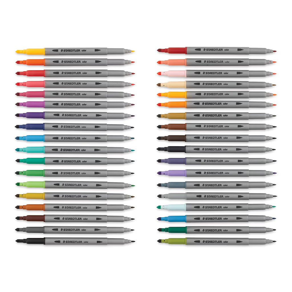 STAEDTLER Design Journey Marqueurs à double extrémité en fibre - 36 Couleurs