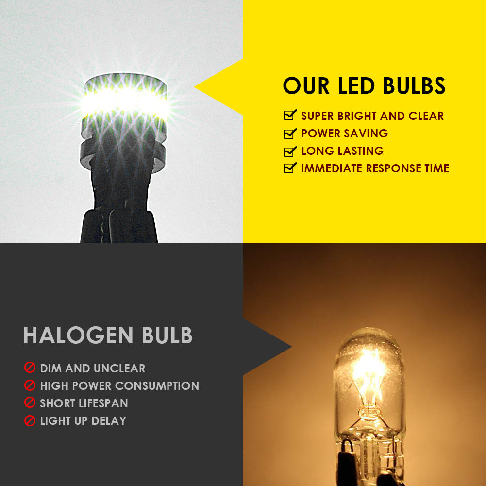 KATUR 194 ampoules LED 6000 K (blanc), 168, 2825, W5W, T10, à montage décalé, 24-SMD, 3014, anti-coupure, compatibilité CANBUS, pour plaque d’immatriculation (4 pièces, blanc)