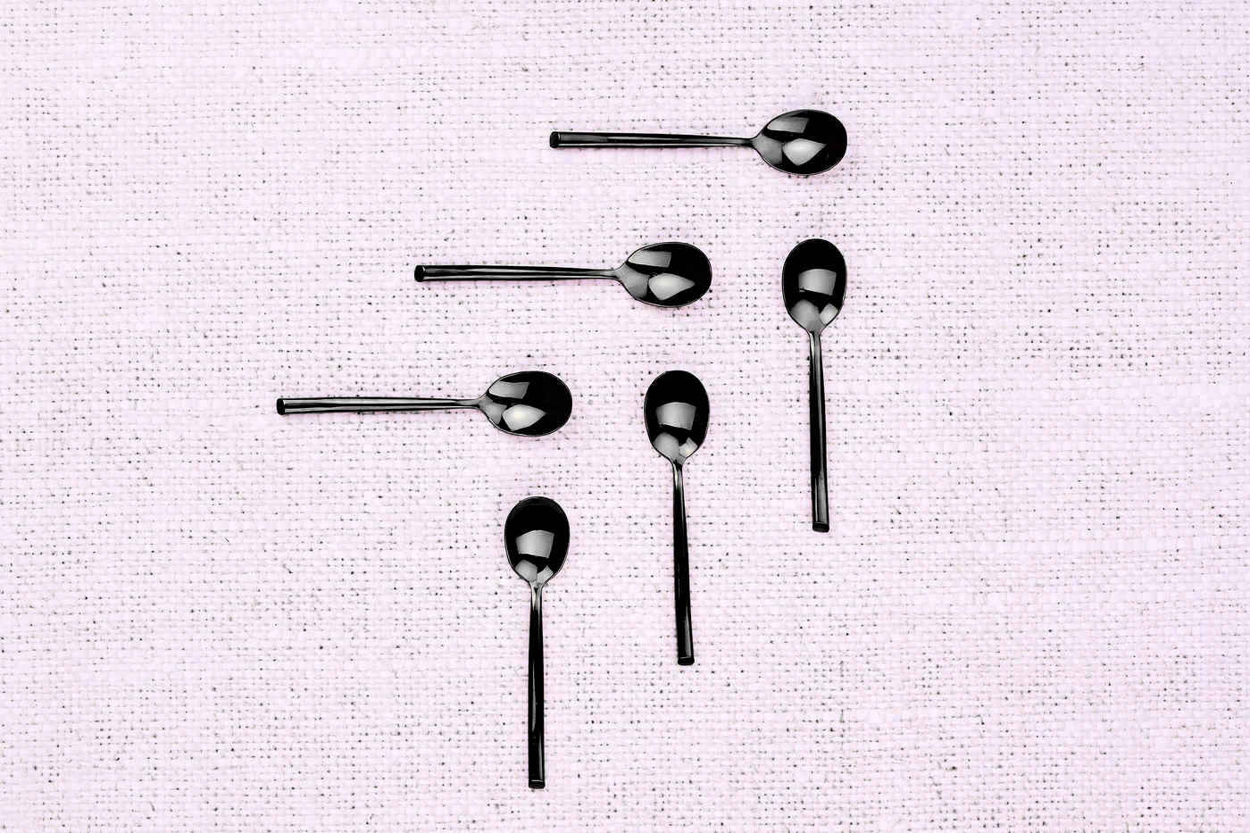 BJÖRN KNUT Lot de 6 petites cuillères - Noir