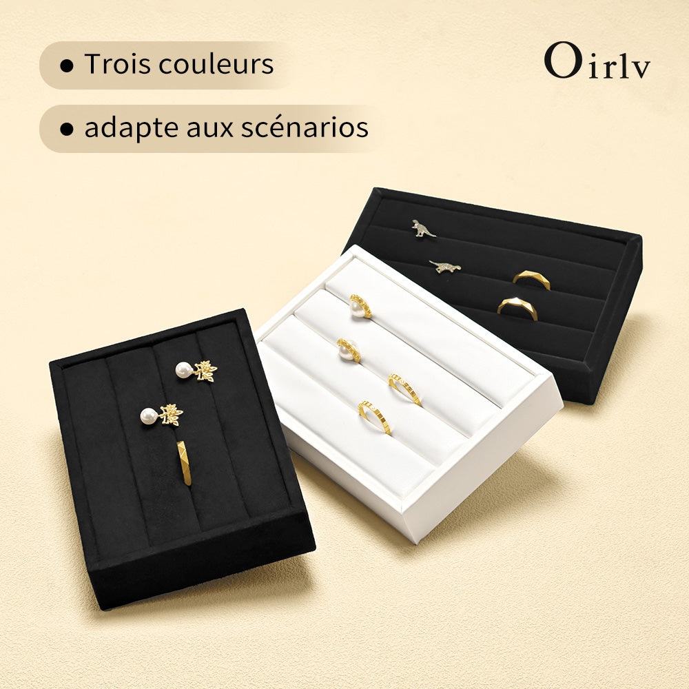 Oirlv Plateau à Bagues 3 Compartiments Petit Organisateur de Bagues Plateaux à Boucles d'Oreilles Présentoir Support d'Exposition d'Insertion de Rangement pour Boîte à Bijoux, Tiroir, Commode