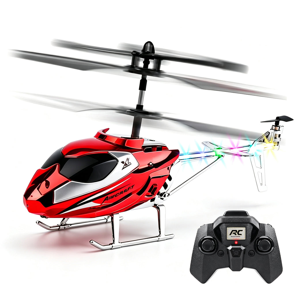 Jouet hélicoptère RC, avion télécommandé à coque en alliage avec lumière LED, décollage et atterrissage à une touche pour enfants