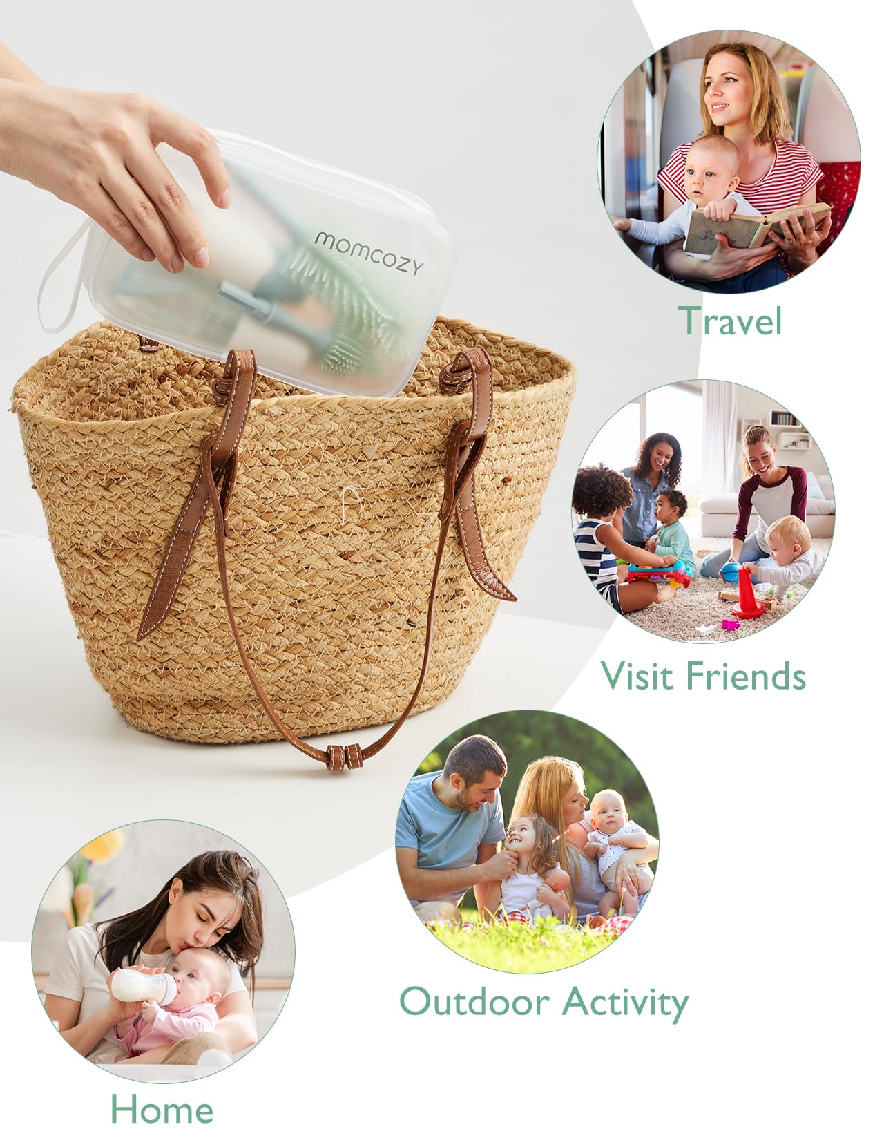 Momcozy Ensemble De Brosses De Nettoyage Pour Bouteilles Moussantes À Pression LS002 Vert 1 Ensemble