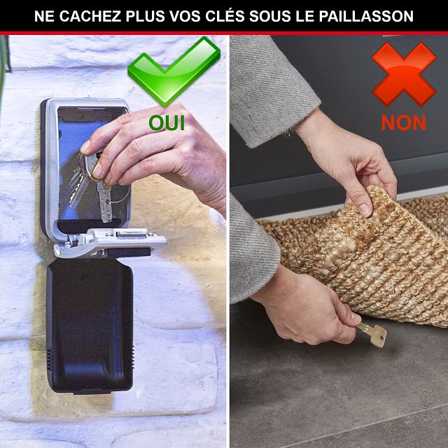 Master Lock Boîte à clés à cadran avec rétroéclairage, montage mural, format moyen, 72 x 126 x 52 mm